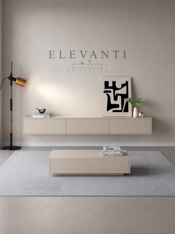 ELEVANTI Japandi TV-Meubel Beige — 300 cm