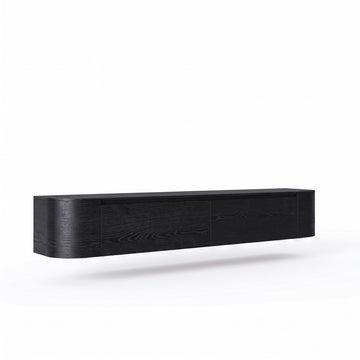 Japandi TV-Meubel Curve 180 cm Zwart Eiken | ELEVANTI