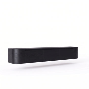 Japandi TV-Meubel Curve 240 cm Zwart Eiken | ELEVANTI